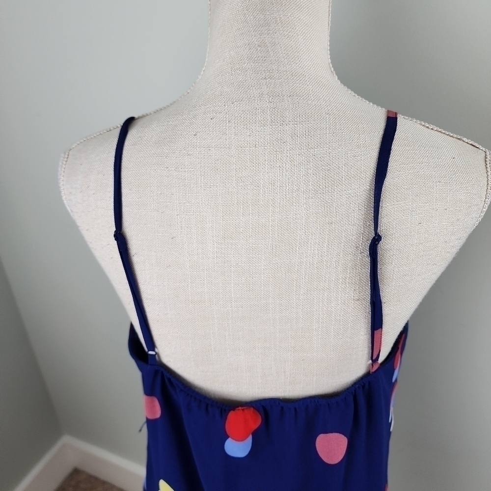 Cremieux Women’s Polka Dot Adjustable Strap Lined Tank Blue Size Small - Picture 4 of 7